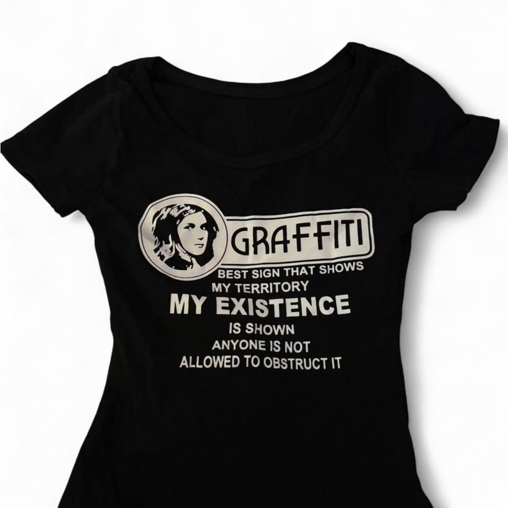 Hysteric Glamour Black Shirt with White Graphic